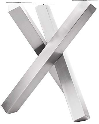 KTC Tec Tischgestell Edelstahl Tres Dreibein Edelstahlgestell Tischkufen Modern massiv Design Tisch einteilig Kreuzgestell (Holztisch)