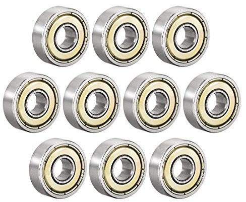 sourcing map 10 Stück 607ZZ Kugellager Doppelschild 7mmx19mmx6mm Kohlenstoffstahl Z1