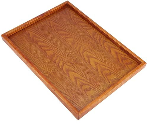 FTVOGUE Rechteck-hölzerner Tee-Behälter-Serviertisch-Platten-Imbiss-Nahrungsmittelspeicher-Teller für Hotel-Haus (07)