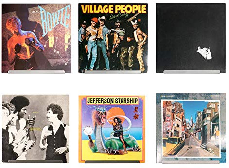 Hudson Hi-Fi LP Vinyl Record Wall Display (Grey, 6 Pack)