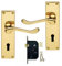 Golden Grace Victorian Scroll Lever Lock Door Handles with 3 Lever Lock Set and 2 Keys in Polished Brass Finish, Classic Interior Doors Hardware