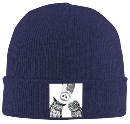 Lustige Tiere Strickmütze Beanie Mütze Herren Wintermützen für Männer Herren Beanie Mütze Beanie Hüte für Frauen Wintermützen für Frauen Damen Hüte & Mützen Damen Wintermützen, marineblau, One size
