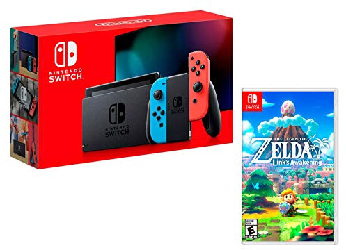 Nintendo Switch Rouge/Bleu Néon 32Go [nouveau modèle] + Zelda: Link's Awakening