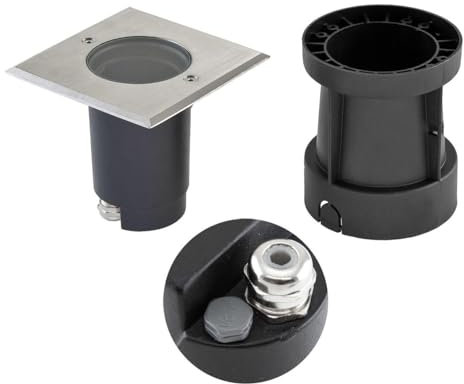 EVN 679435EV LED-Boden-Einbauleuchte GU10 Hochvolt-Halogenlampe Edelstahl