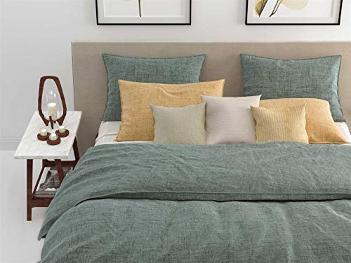 ZO! HOME Cotton Bettwäsche 155x220 cm Lino Emerald Green grün meliert Uni