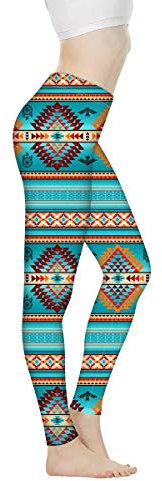 Showudesigns Yogahose mit hoher Taille, für Damen, Fitness, Laufen, Sport, Stretch-Leggings, Bauchkontrolle, Azteken-Indianer-Stil., XL
