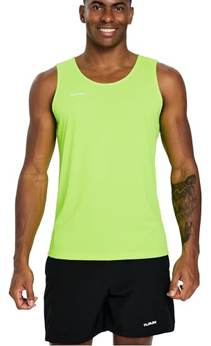 TLRUN Men’s Lightweight Running Vest Quick Dry Marathon Tank Medium Yellow