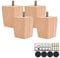 Height Sofa Legs Wooden Furniture Legs,Set of 4 Wood Sofa Legs Solid Replacement Furniture Legs Armchair Cabinet Feet M8 Bolt with Mounting Plate & Screws for Ottoman Couch Dresser (6CM)