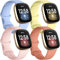 Getino Armbänder kompatibel mit Fitbit Sense und Fitbit Versa 3, weich, wasserdicht und langlebig, klassisches Silikon-Sportarmband, verstellbare Ersatzarmbänder für Damen und Herren, groß, klein,