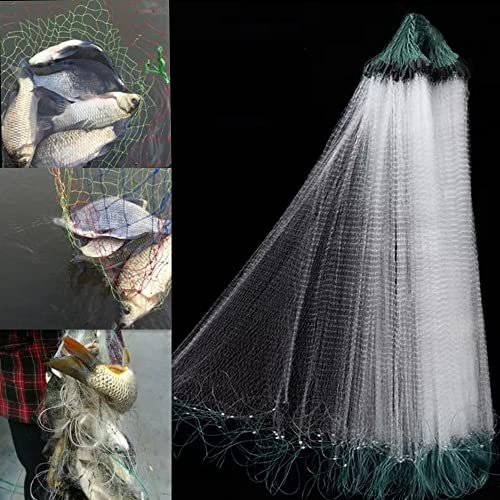 LetCart Wurfnetz Zum Fischen, 1m x 20m Fischnetz Zugnetz Zum Abfischen Fischernetz Angelzubehör Schleppnetz Zum Abfischen Angelnetz für Flache Seen und Teiche