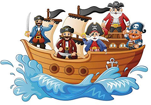 Pixblick Fototapete - Piratenschiff (Selbstklebende Vlies-Fototapete) 450 x 326 cm
