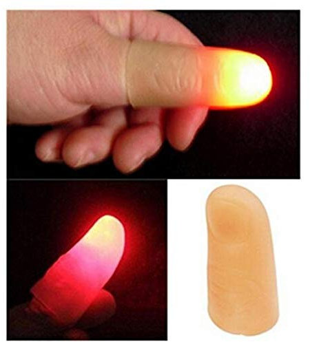 PiniceCore 1pc Finger-Lampe, Daumen-licht, Magic Light Up Finger Zaubertrick, Gefälschte Finger, Streich-Spielzeug-Werkzeug Daumen Zauberrequisiten