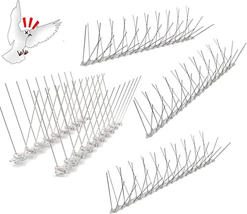 NEWLIUXI Lot de 4 répulsifs Anti-Pigeons en Acier Inoxydable pour Balcon, Toit et fenêtre - Protection Contre Les Oiseaux - pour Le Jardin fruitier.