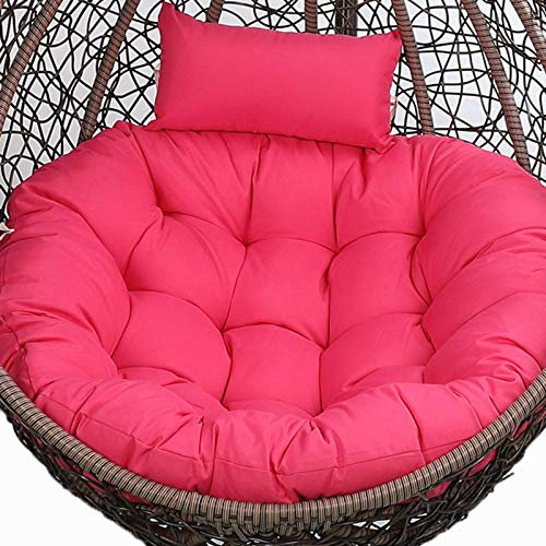 Yadlan Coussin Rond pour Fauteuil Rotin, éPais Coussin pour Fauteuil Suspendu Exterieur Jardin, Lavable Coussin de Chaise Suspendue, AntidéRapant Coussin pour Hamac Chaise Suspendu Rose Red