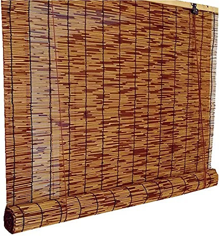 HXSM Rollo Bambus Aussenbereich Bambusrollo Wetterfest Für Terrasse Natur Schilf Vorhang Sonnenschutz Breite 50-200cm Strohvorhänge Raffrollo Blickdicht