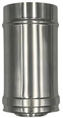 EINSIDE Tubo doppia parete in acciaio inox AISI 316 lunghezza 250 mm, Canna fumaria con isolamento in lana di roccia, ø 80-130 mm