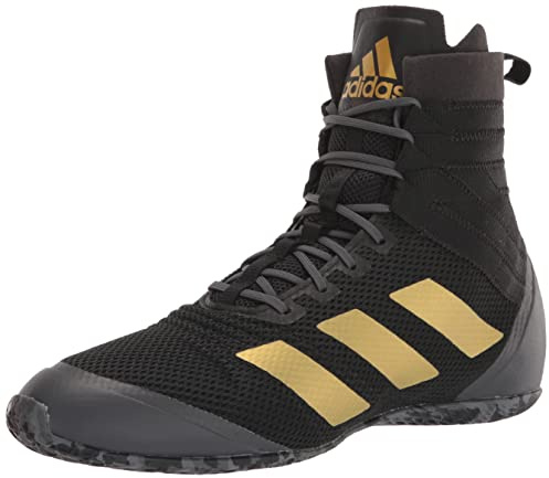 Adidas Unisex Speedex 18 Boxing Shoe, Black/Gold Metallic/Carbon, 7 US Men