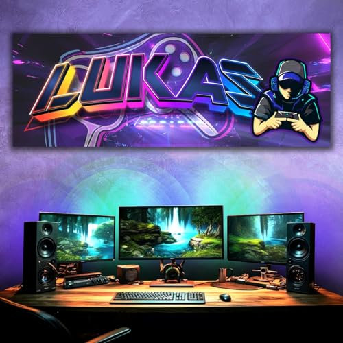 tjapalo vr187 Xtra-Robust Gamer Poster mit Namen Wandbild Gaming Zimmer cooles gamer wandtattoo junge name Gamer Bild für die Wand Poster für Teenager, Größe: B100xH36cm