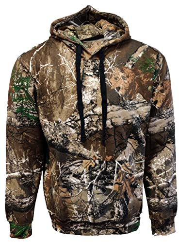 LABEL APPAREL Mens Jungle Print Pullover Hoody Hoodie Camo Camouflage Fishing Hunting Jacket (Large)