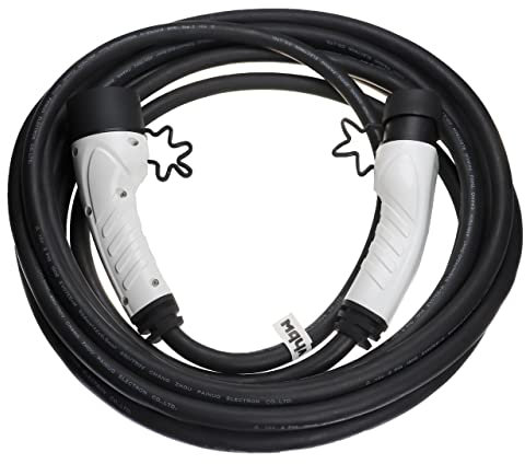 vhbw Ladekabel Typ 2 zu Typ 2 kompatibel mit Dacia Spring Elektroauto, 3-phasig, 32 A, 22 kW, 10 m