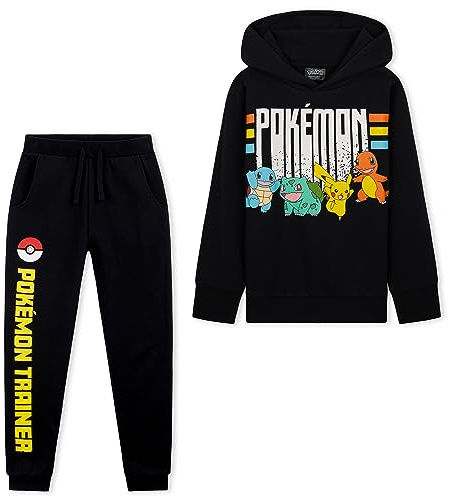 Pokémon Garçon Jogging Ensemble - Survêtement Garçon Vêtement Mode 5-14 ans (Noir, 5-6 Ans)