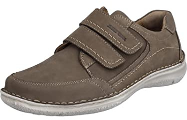 Josef Seibel Herren Kletthalbschuhe Anvers 90,Weite K (Extra weit),Wechselfußbett,Freizeitschuhe,Klettverschluss,Sneaker,grau,40 EU