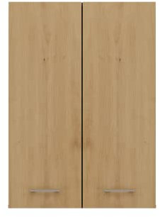 ADGO Pola Mini DD Armoire Suspendue pour Machine à Laver - Étagère de Salle de Bain - 2 Portes - 4 étagères - Largeur : 64 cm - Hauteur : 90 cm - Profondeur : 30 cm (Anthracite/chêne Artisanal)