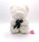 Amtang Rose Flower Bear Artificial Flower Hand Made Bear For Valentine's Day Birthdays Romantic Weddings Christmas Rose Gifts (25cm White)