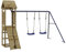 vidaXL Spielturm, Klettergerüst mit Kletterwand Schaukel, Kinder Kletterturm mit Holzdach, Spiel-Zubehör für Garten, Holz Spielplatz, Imprägniertes Kiefernholz