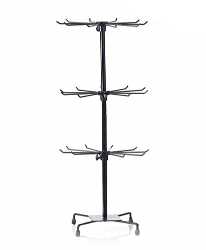 BestAlice Jewelry Rack, 3 Tier Rotating Jewelry Display Holder, Necklace Holder Rack Fashion Counter Jewelry Tree Stand, Adjustable Metal Jewelry Holder, Black