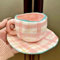Disoza Set Di Tazze Da Caffè Con Piattino Dolce Tazza Rosa Regali Per Le Donne Compleanno Tazza Da Caffè Per Tè Con Piattino 250 ML Tazza In Ceramica Regalo Di Compleanno Per Le Donne Ragazze Mamma