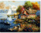 Fuumuui Peinture par numéros pour débutants adultes et enfants, avec pinceaux et peintures acryliques, 40 x 50 cm, paysage, maison de fleurs