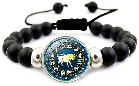KeraLi Zwölf Konstellationsarmband, Armband, schwarzes Perlenarmband (Turorius)