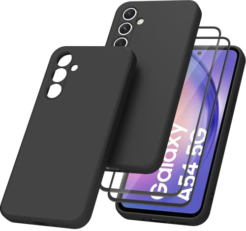 Tobfit Custodia per Samsung Galaxy A54 5G con 2 Vetri Temperati, Cover in Silicone e Pellicola Proteggi Schermo