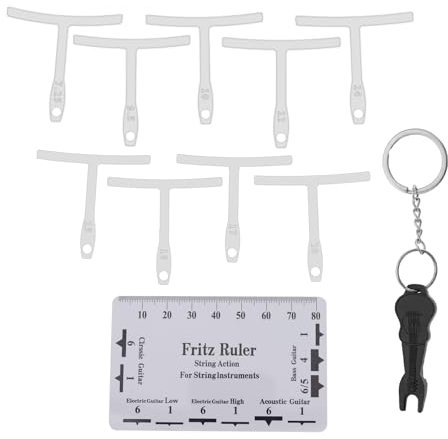 SG Store 9-teiliges Gitarren Radian Messset, Gitarrenbauer Werkzeugset, Einschließlich Untersaiten Radiusmesser, Gewindegröße, Bundgriffbrett Pin-Rakel, Gitarren-Wartungsset