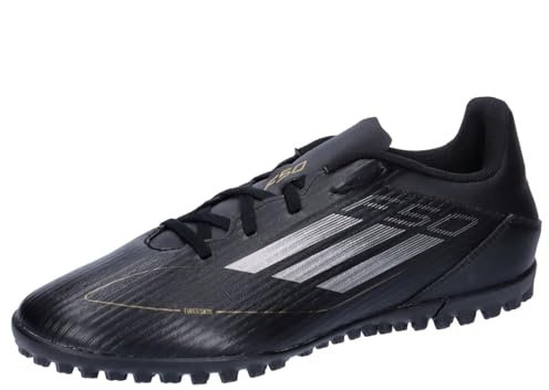 adidas F50 Club Football Boots Turf, Scarpe da Calcio Unisex-Adulto, Core Black/Iron Met/Gold Met, 46 EU