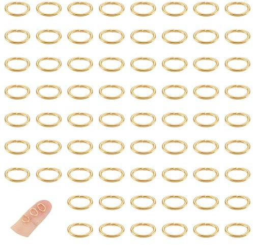 UNICRAFTALE 100 Stk 304 Edelstahl Offene Biegeringe 7.5mm Lang Ovale Biegeringe Goldene Ringe Für Schmuckherstellung DIY Handwerk Ohrringe Armbänder Schmuckherstellung Zubehör Schlüsselanhänger