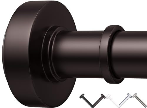 Bastone per tenda da doccia in bronzo, 45-182 cm, non arrugginisce, non scivola, asta a tensione regolabile con molla resistente, senza foratura, uso per bagno, camera da letto, cucina, balcone