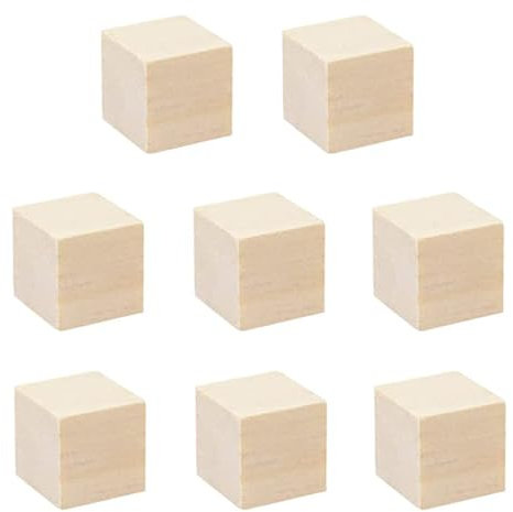 8 Stück Holzwürfel Blanko, Holzwürfel 50x50x50mm DIY Holz Quadrat Würfel Natürliches Unbehandelt Würfel Holzblöcke Natürliche Holzblöcke Schnitzblöcke Für Malen, Bastel, DIY Handwerk, Zahlen