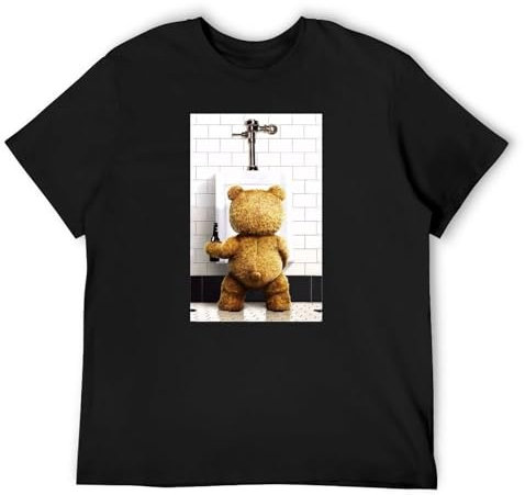 Ted Movie Urinal Photo Licensed T-Shirt Cotton Men Summer Fashion Black Tee XL