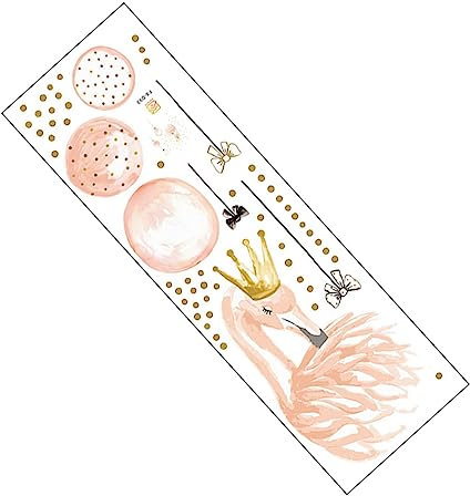SHOWERORO Zimmeraufkleber Krone Schwan Für Kinderzimmer Schlafzimmer Spielzimmer Einfach Anzuwendender Wandaufkleber Mit Klebstoff