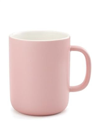 TREEWOO Taza de café de cerámica de 330 ml, regalo para familiares, amigos, compañeros de trabajo, microondas y lavavajillas (rosa pálido)