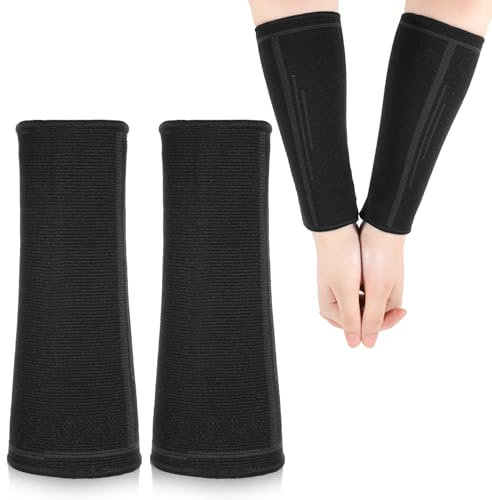 Unterarm Bandage, Volleyball Arm Ärmel Kompression Ärmel Schwarze Arm Sleeves Volleyball Armschoner Volleyball-Armpolster Anti-Rutsch Sport Armbandage Unterarm für Radfahren, Basketball, Laufen