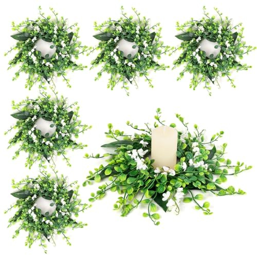 Grüne Buchsbaum-Kerzenringe, Kränze für Frühling, Sommer, Forsythie, Kranz für Haustür, künstliche Ringe, Kränze mit weißen Blumen für Säulen, Veranda, Wand, Fenster, Bauernhaus, alle Jahreszeiten