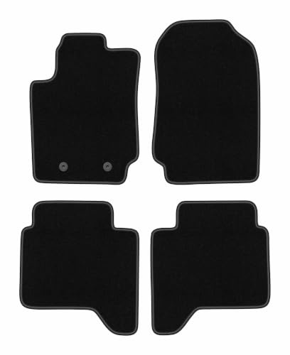 Velours-Fußmatten passend für Ford Ranger 2012-2019, Schwarz, BASIC | passend für Pick-up; dünner Velours-Teppich (Polypropylen), ca. 4 mm; rutschfest, runde Befestigungen (Typ FC)