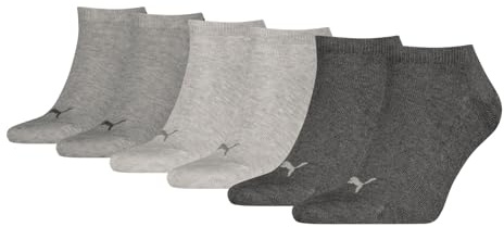 PUMA unisex Sneaker Socken Kurzsocken Sportsocken 3 Paar, Farbe:Grau, Menge:3 Paar (1x 3er Pack), Größe:39-42, Artikel:-800 anthracite/l mel grey/m mel grey