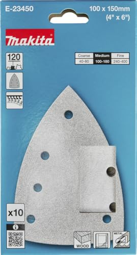 Makita Schleifpapier E-23450, 100x150mm, Körnung A120, Weiß