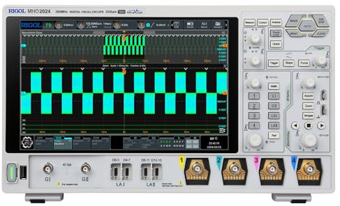 RIGOL Oszilloskop,MHO2024 Digital Oscilloscope,200MHz,4A+16D Kanäle,12-Bit Auflösung,10,1-Zoll HD-Touchscreen,integrierter Signalgenerator