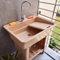 Lavello da Esterno,Lavatoio da Esterno in Plastica,Lavabo da Giardino Autoportante con Rubinetto,Mobile Lavandino Biancheria,Lavabo da Lavanderia Portatile,per Interno,Cucina,Garage,Terrazza(Coffee co