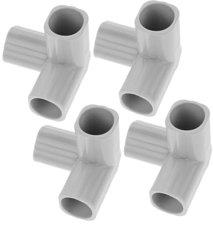 GARIOUANS 4pcs Way PVC Elbow Corner Fittings Light Grey for Furniture Connectors Versatile DIY Playpen and Garden Support Structure Accessories Gate Extension Kit